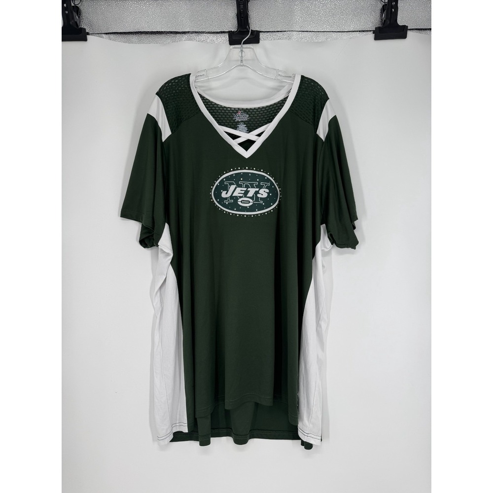 Majestic New York Jets Football‎ Jersey Shirt Womens 4XL Graphic Short Sleeve